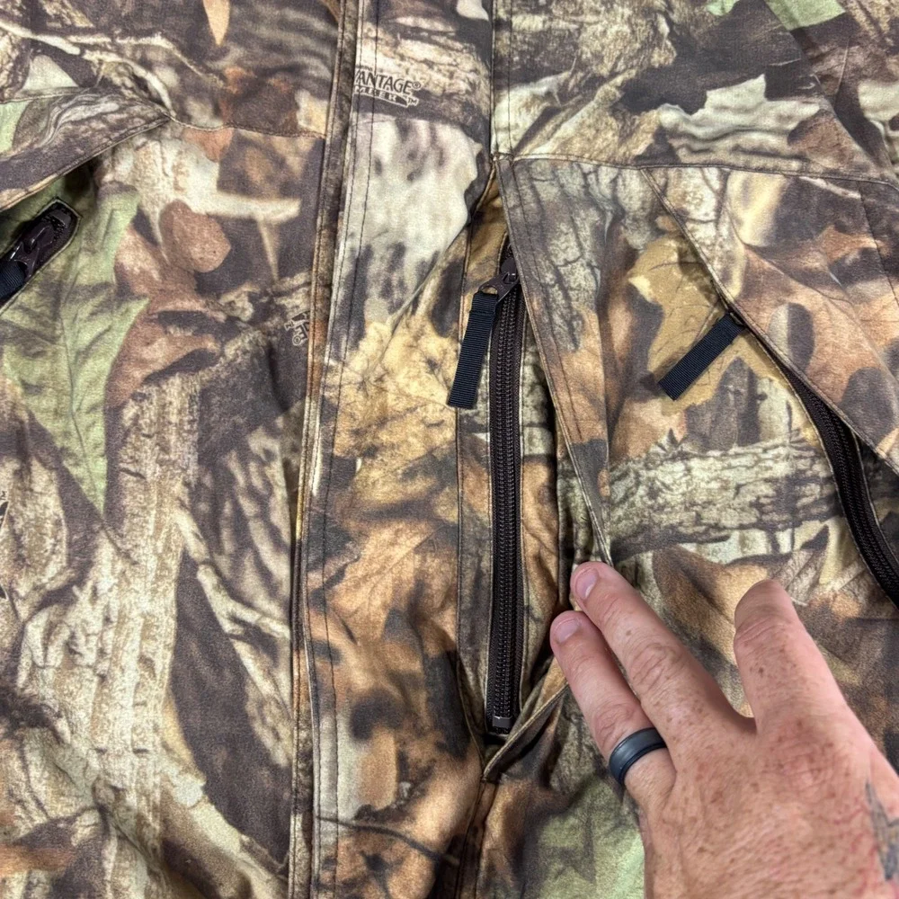 Cabelas Super Slam Hunting Jacket XL Advantage Timber Camo Hooded Parka 931169